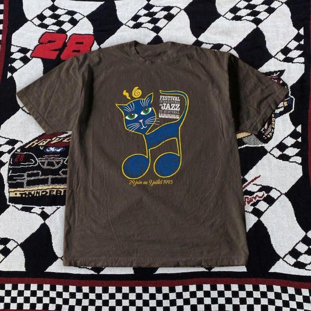 2003 Monterey Jazz Festival Brown And Blue Cat T-Shirt Jazz